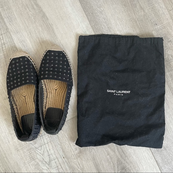Saint Laurent Studded Canvas Espadrilles - Picture 6 of 12